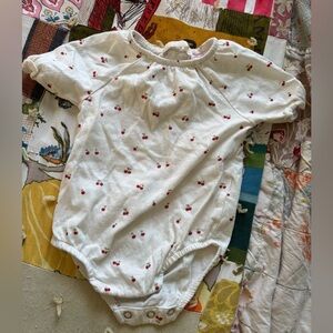 Cherry Print White Kids One Piece